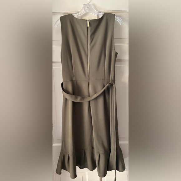 Calvin Klein Belted Ruffle Fit N Flare Dress NWT - Picture 5 of 5